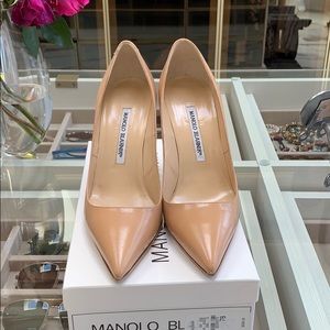 Manolo blahnik nude 105mm Pointed-Toe Pump